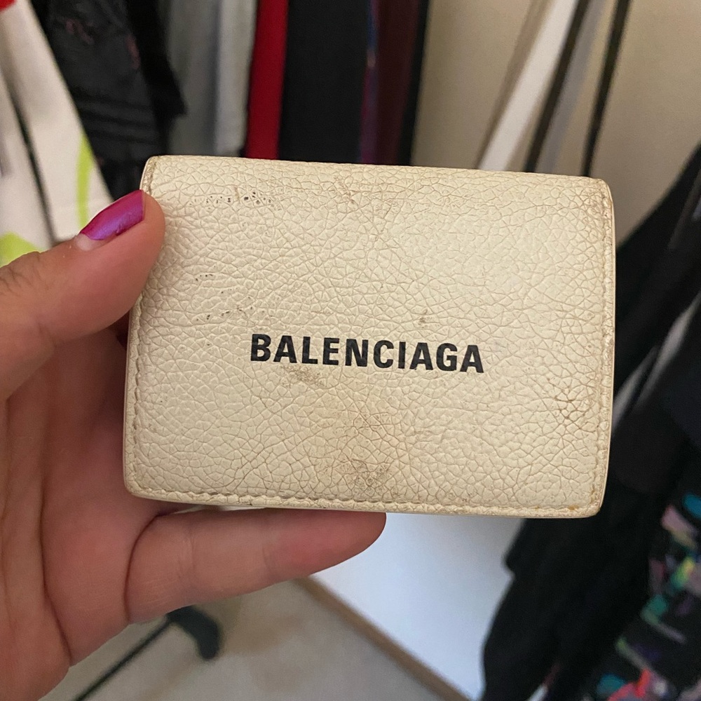 BALENCIAGA - Tri Fold Compact Leather Wallet